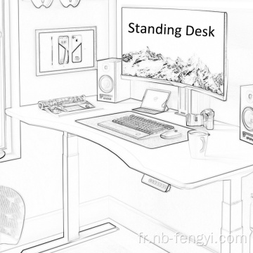 Bureau d&#39;ordinateur de levage réglable de la hauteur de bureau en gros